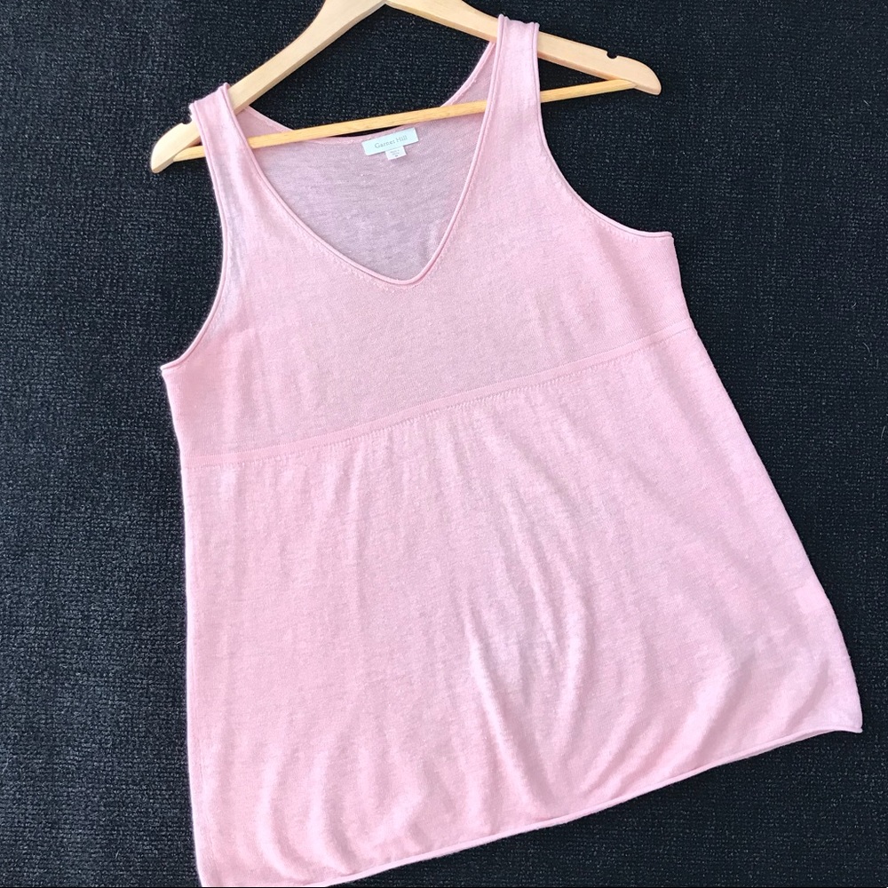 Garnet Hill Peachy Linen  V-neck Top